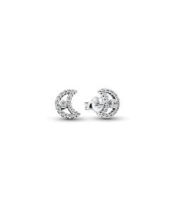 Sparkling Moon Stud Earrings