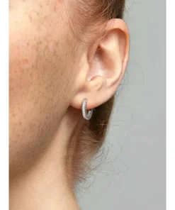 Alternative view of Pavé Heart Hoop Earrings