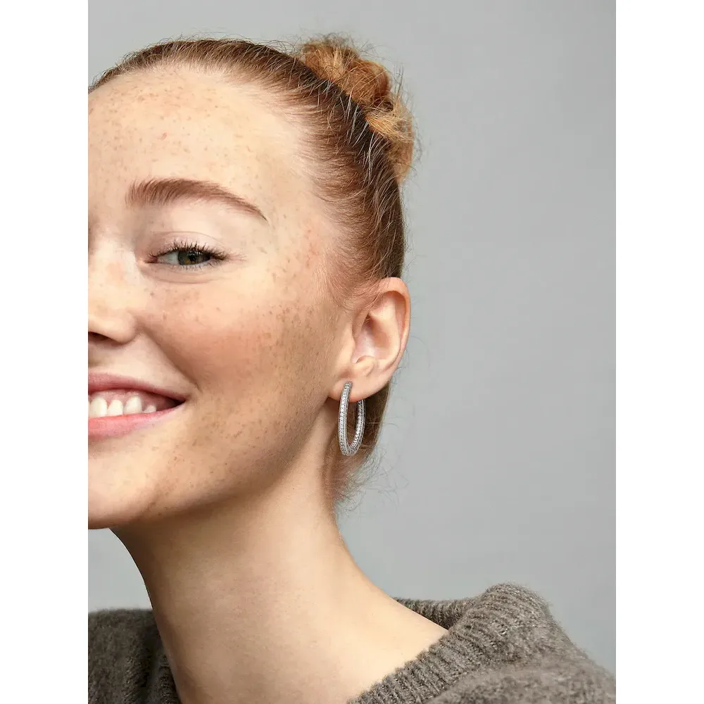 Sparkle and Hearts Hoop Earrings - Image 5