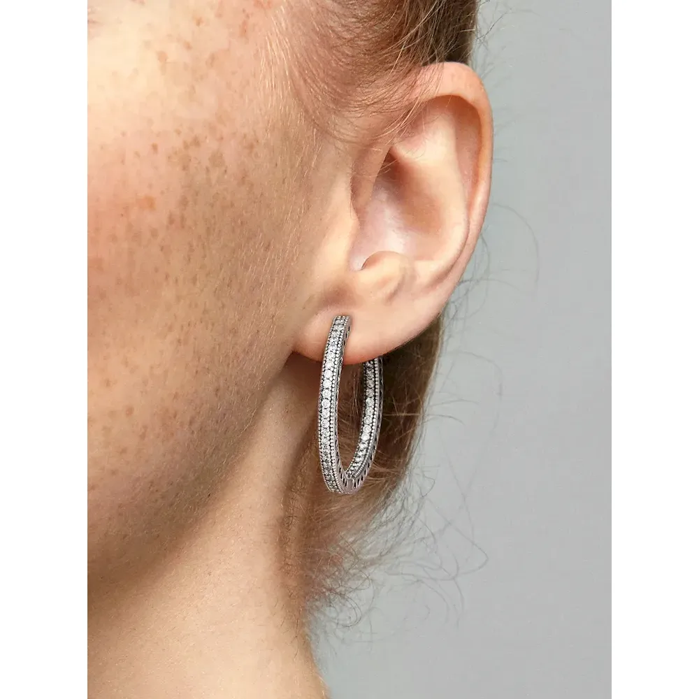 Sparkle and Hearts Hoop Earrings - Image 2