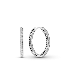 Sparkle and Hearts Hoop Earrings