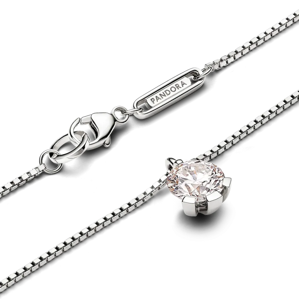Pandora Nova 14k White Gold Lab-grown Diamond Pendant Necklace - Image 5