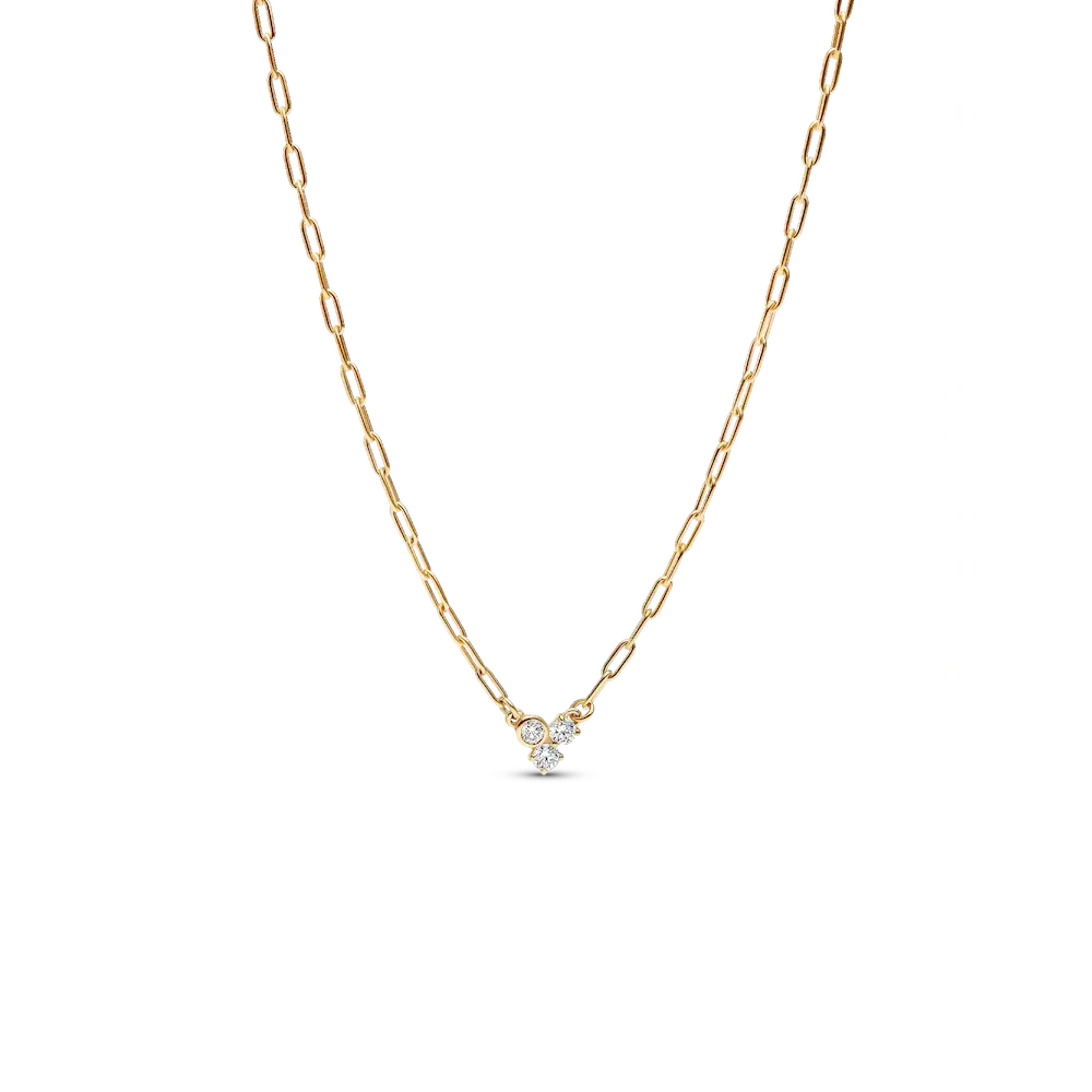 Lab-Grown Diamond Cluster Paperclip Necklace & Bracelet Set - Image 2