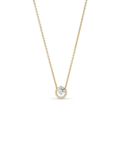 Sparkling Round Halo Pendant Collier Necklace