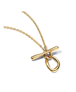 Organically Shaped Circles T-bar Necklace