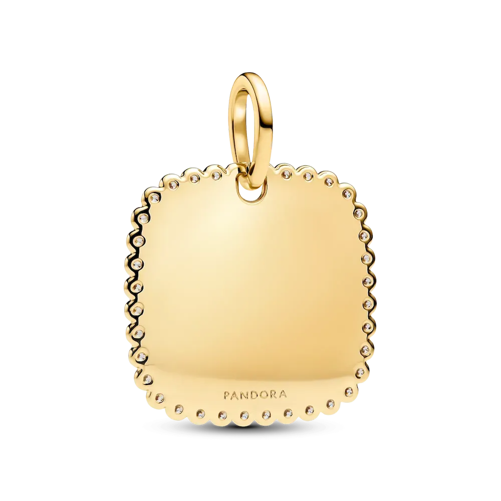 Engravable Sparkling Square Tag Pendant Necklace - Image 9