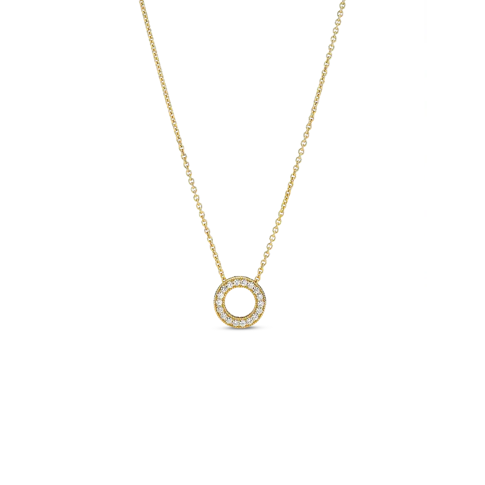Pandora Logo Pavé Circle Collier Necklace
