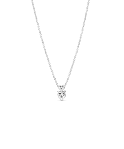 Double Heart Pendant Sparkling Collier Necklace
