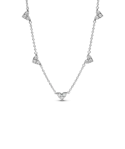 Alternative view of Triple Stone Heart Station Necklace and Earring Set