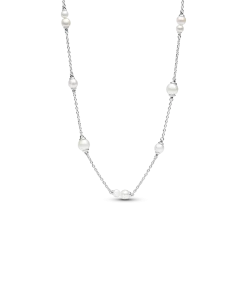 Treated Freshwater Cultured Pearl Station Chain Necklace