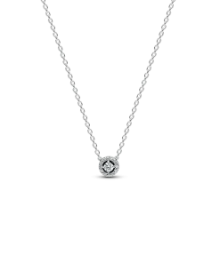 Round Pavé Halo Collier Necklace