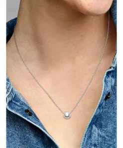 Alternative view of Round Sparkle Halo Necklace