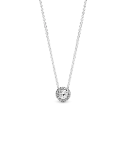 Round Sparkle Halo Necklace