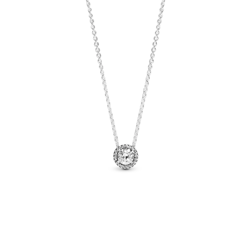 Round Sparkle Halo Necklace