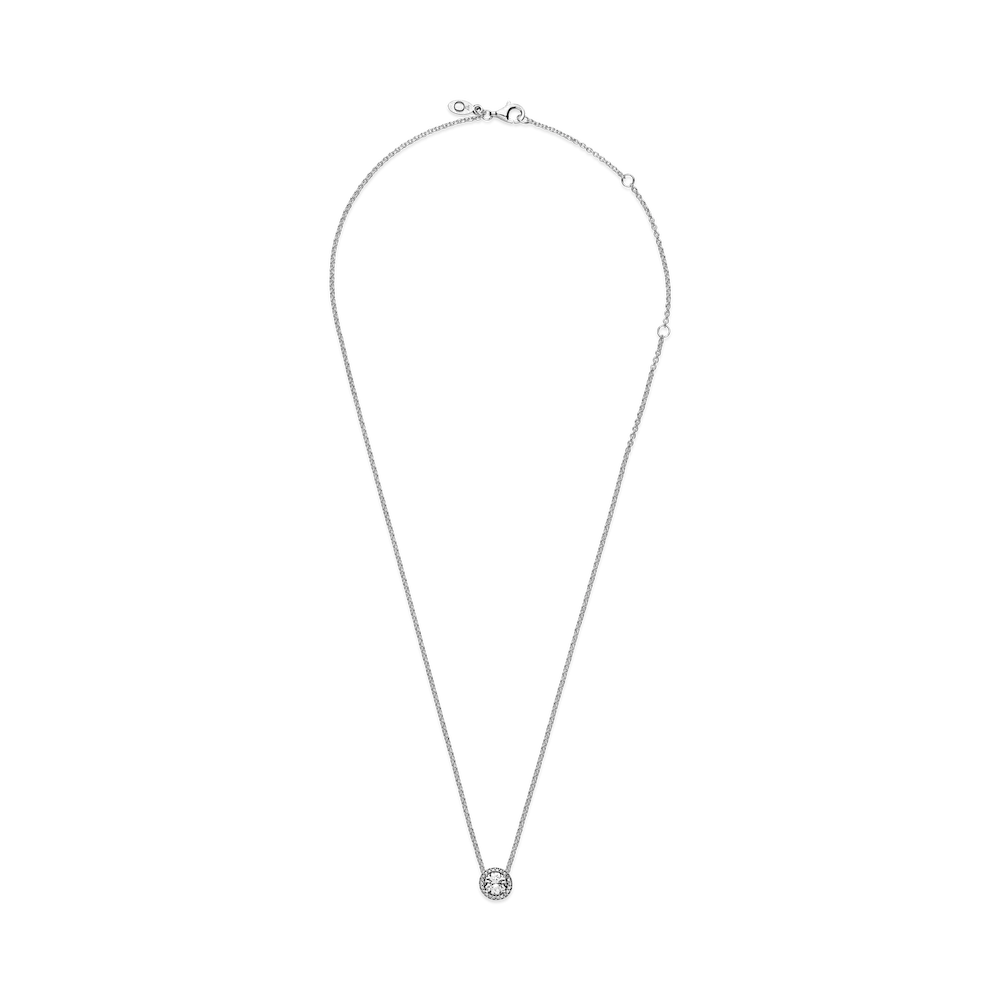 Round Sparkle Halo Necklace - Image 4