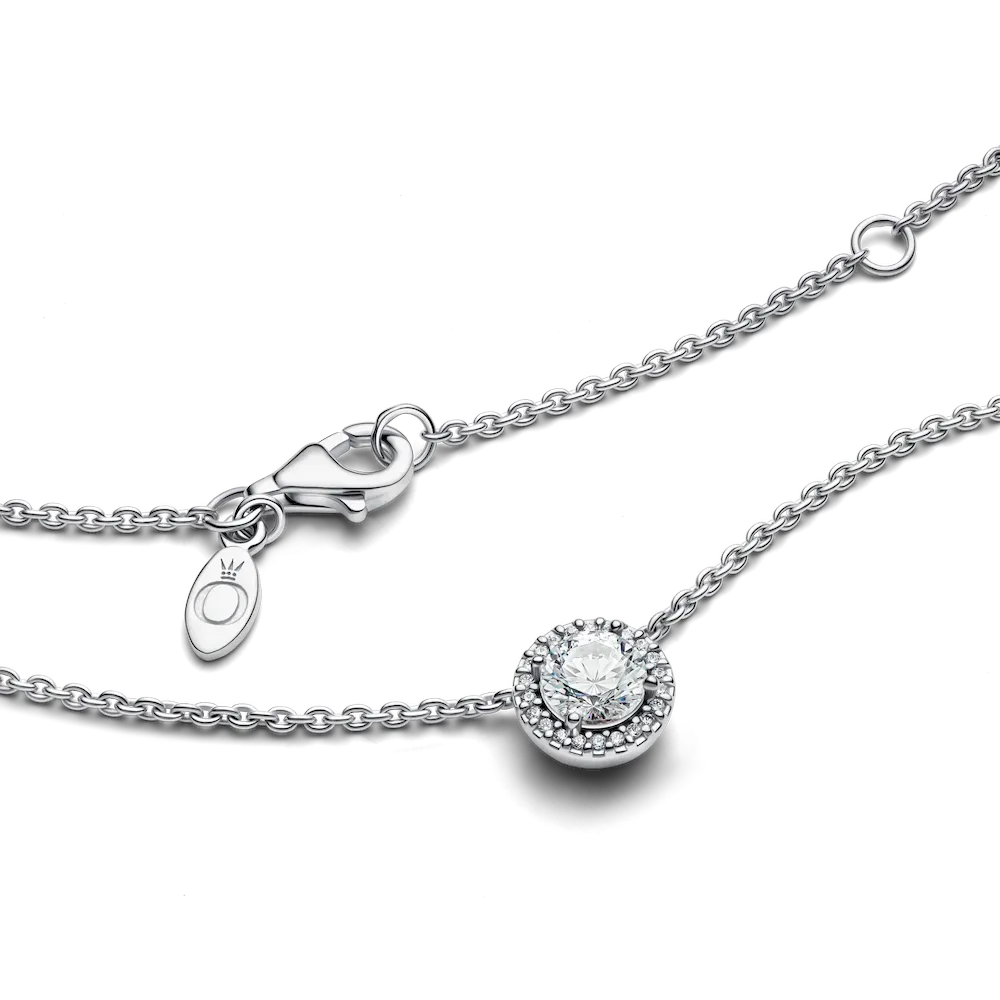 Round Sparkle Halo Necklace - Image 6