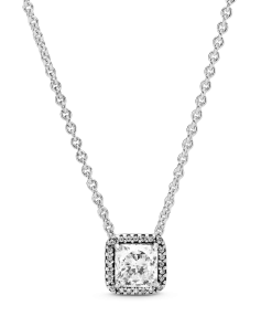 Square Sparkle Halo Necklace