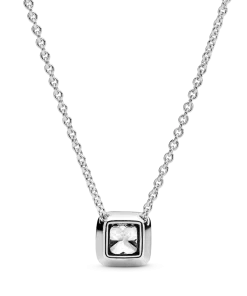 Alternative view of Square Sparkle Halo Necklace