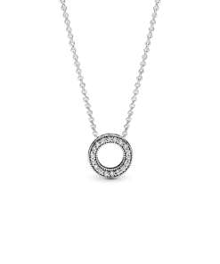 Pandora Logo Pavé Circle Collier Necklace