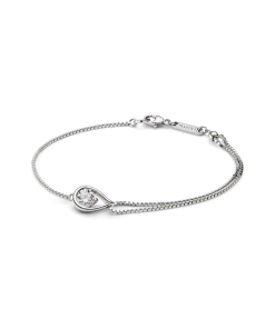 Pandora Infinite 14k White Gold Lab-grown Diamond Double Chain Bracelet