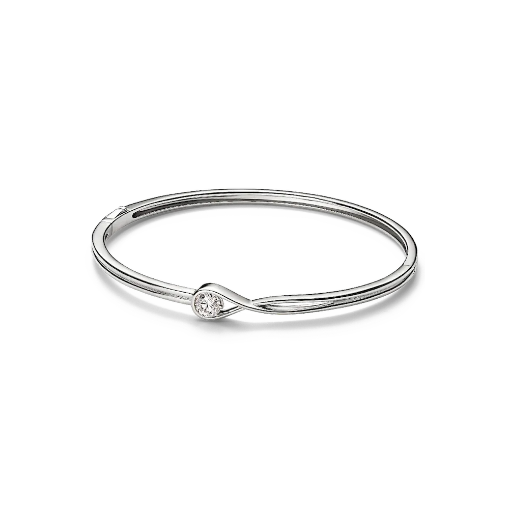 Pandora Infinite 14k White Gold Lab-grown Diamond Bangle
