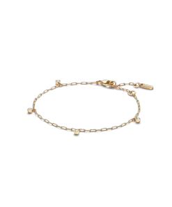 Pandora Era Bezel Lab-Grown Diamond Dangle Paperclip Chain Bracelet