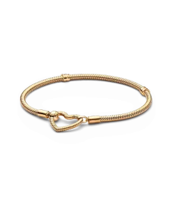 Pandora Moments Heart Closure Snake Chain Bracelet