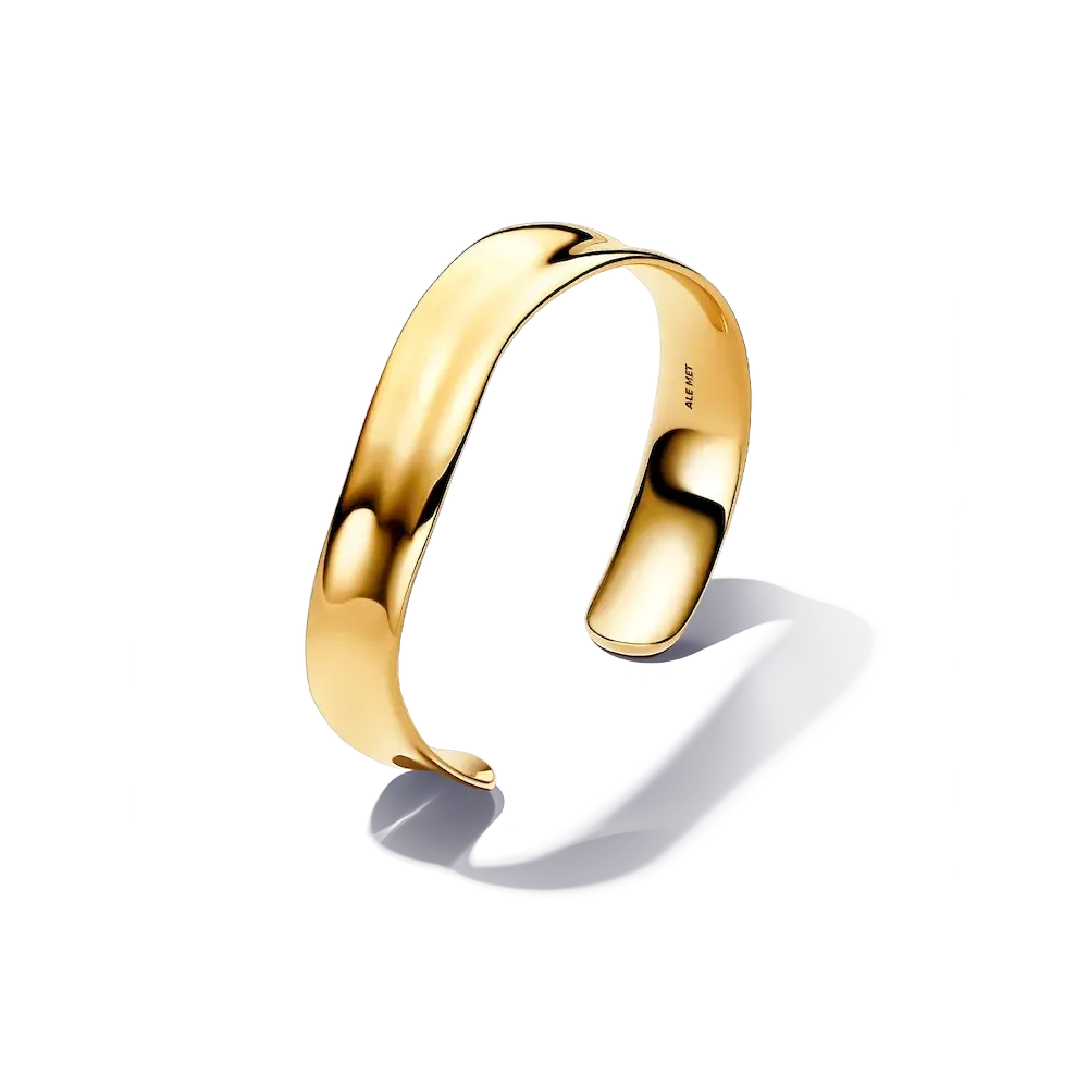 Organically Shaped Broad Open Bangle