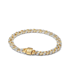 Two-tone Pavé Cuban Chain Bracelet