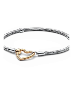 Pandora Moments Heart Closure Snake Chain Bracelet