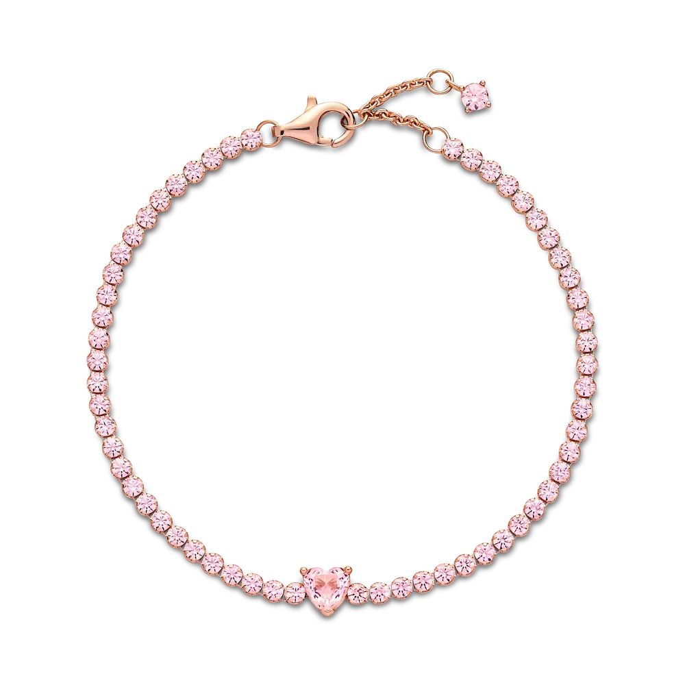 Sparkling Heart Tennis Bracelet - Image 4