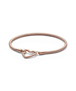 Pandora Moments Heart Closure Snake Chain Bracelet