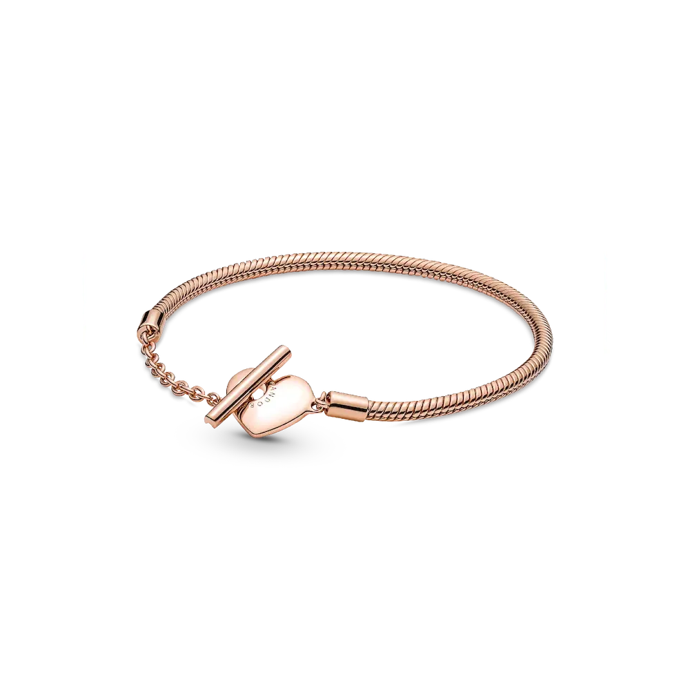 Pandora Moments Heart T-Bar Snake Chain Bracelet