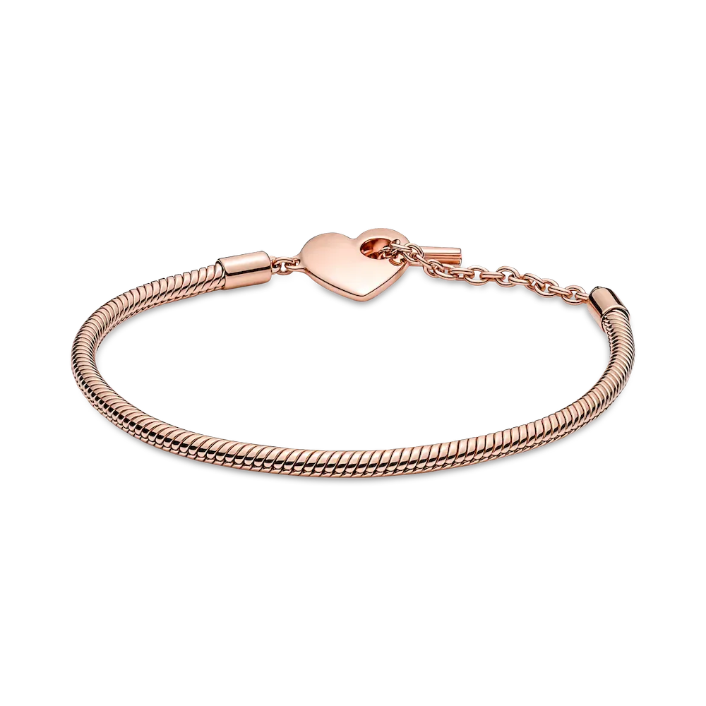 Pandora Moments Heart T-Bar Snake Chain Bracelet - Image 6