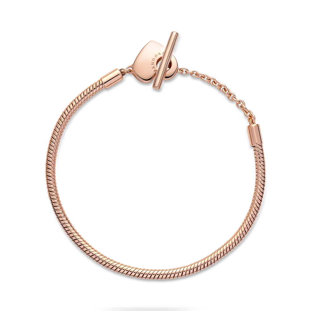 Pandora Moments Heart T-Bar Snake Chain Bracelet - Image 5