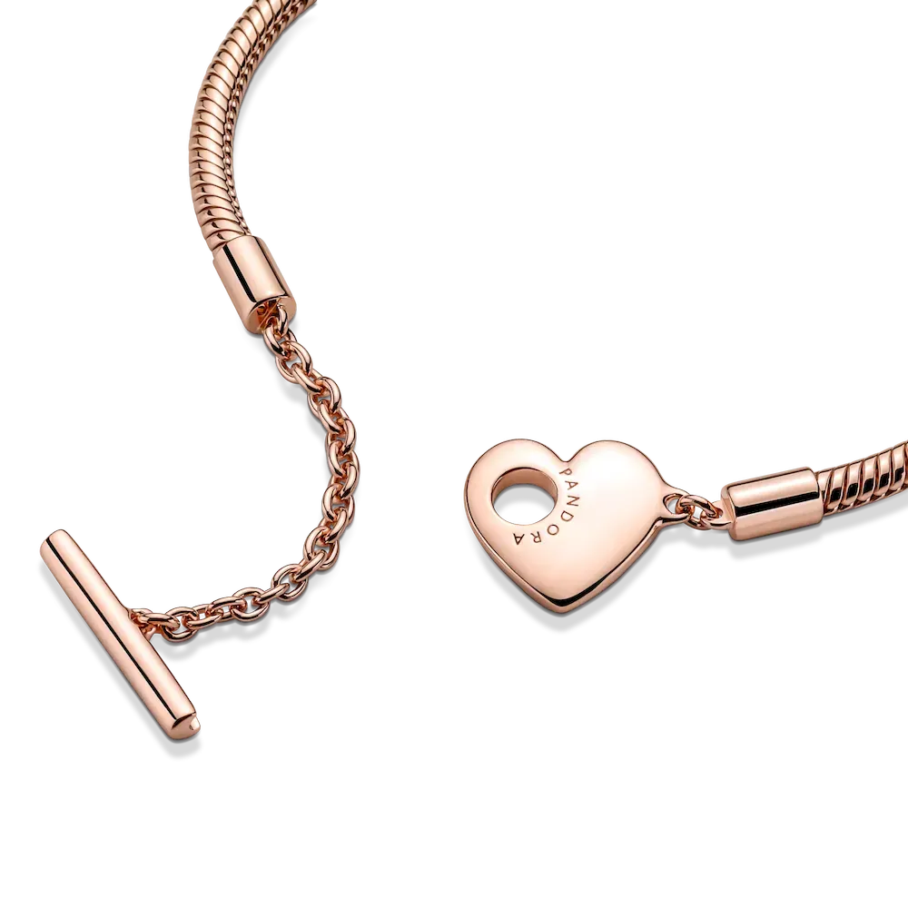 Pandora Moments Heart T-Bar Snake Chain Bracelet - Image 4