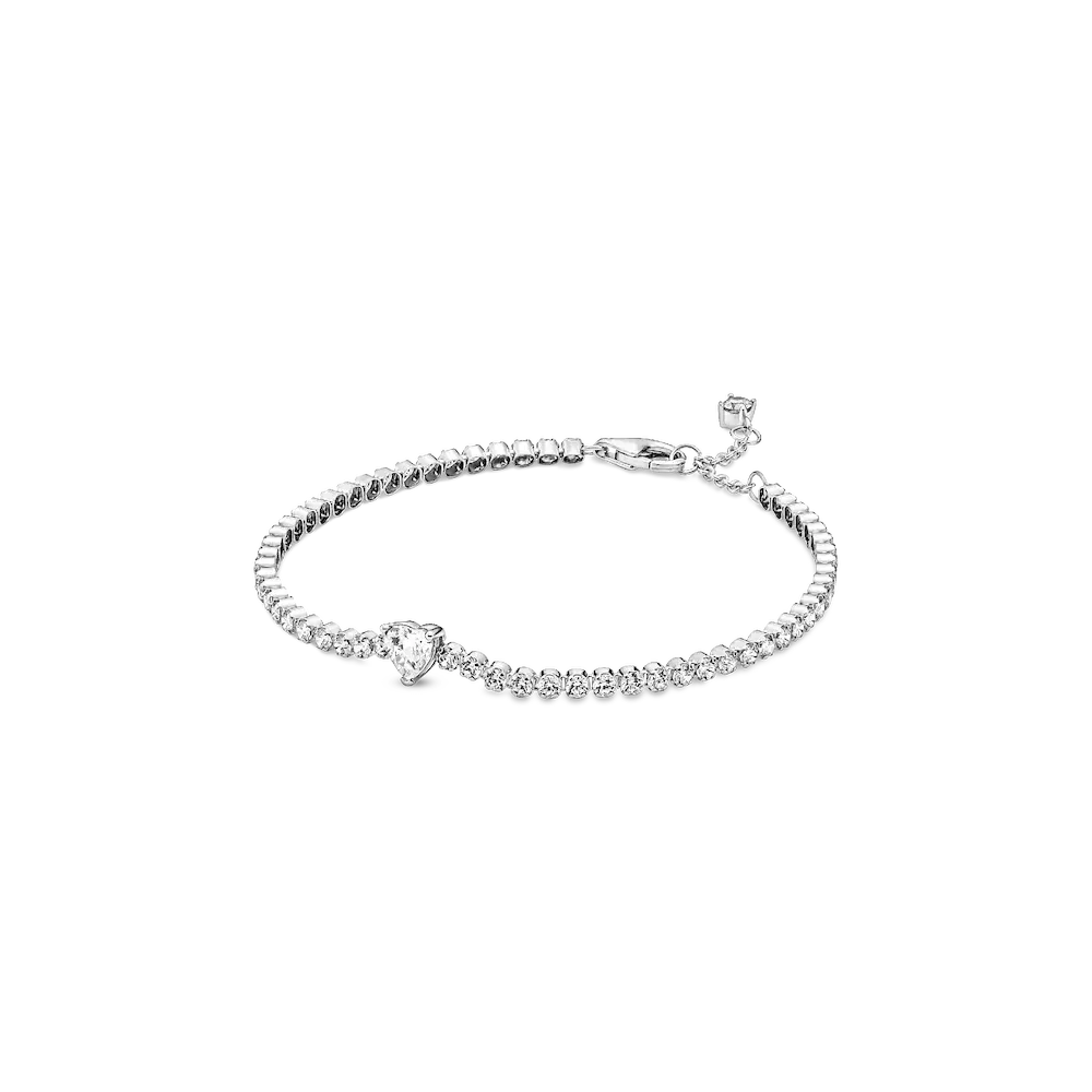 Sparkling Heart Tennis Bracelet