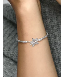 Alternative view of Pandora Moments Asymmetric Star T-bar Snake Chain Bracelet