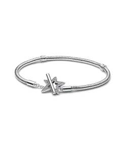 Pandora Moments Asymmetric Star T-bar Snake Chain Bracelet