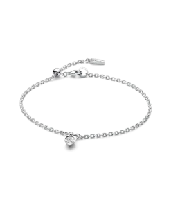 Pandora Talisman Sterling Silver Lab-grown Diamond Heart Chain Bracelet