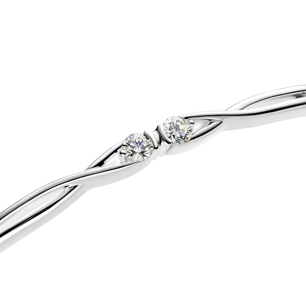 Pandora Infinite Sterling Silver Double-Facing Lab-grown Diamond Bangle - Image 5