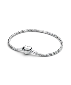 Heart Clasp Faceted Snake Chain Bracelet