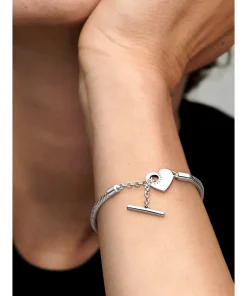 Alternative view of Pandora Moments Heart T-Bar Snake Chain Bracelet
