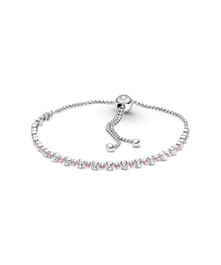 Pink & Clear Sparkle Slider Bracelet