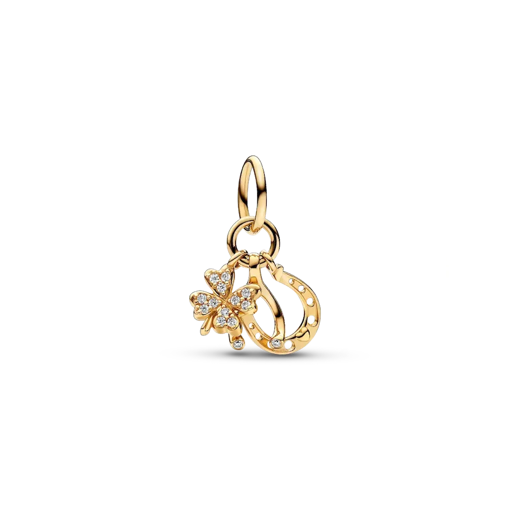 Lucky Clover, Wishbone & Horseshoe Dangle Charm