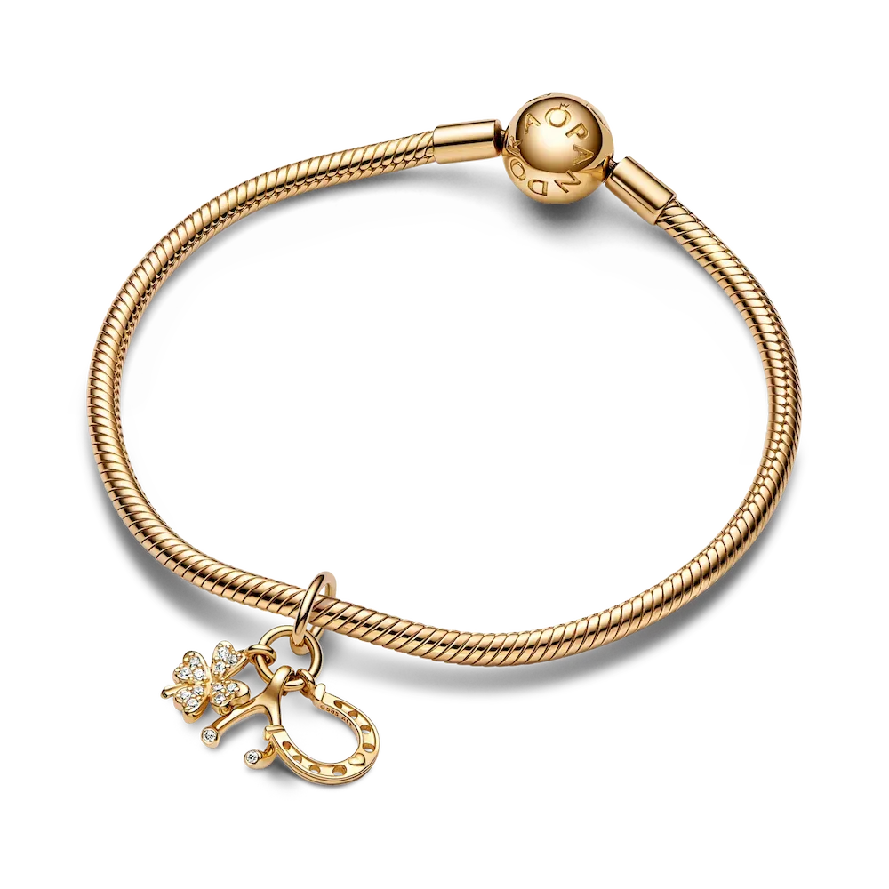 Lucky Clover, Wishbone & Horseshoe Dangle Charm - Image 5