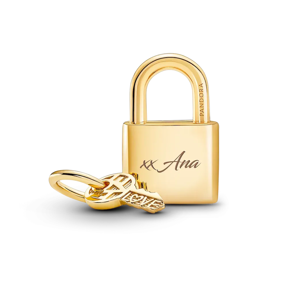 Padlock & Key Dangle Charm - Image 5