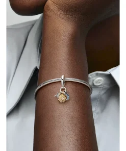 Alternative view of Two-tone Celestial Triple Dangle Charm