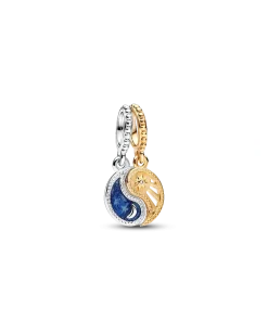 Two-tone Splittable Sun & Moon Dangle Charm