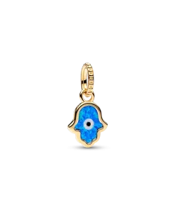 Opalescent Blue Hamsa Hand Dangle Charm